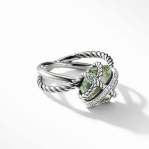 David Yurman Cable Wrap Ring - Prasiolite and Diamonds